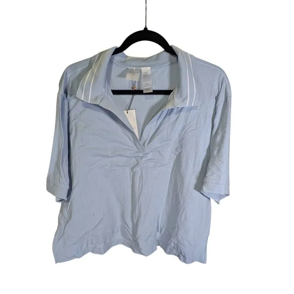 CALIA Blue/Green Women's Large Short Sleeve Golf Polo Shirt